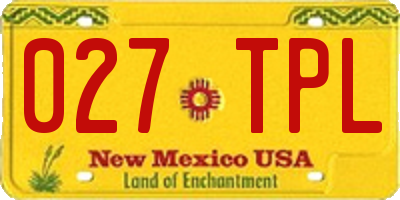 NM license plate 027TPL