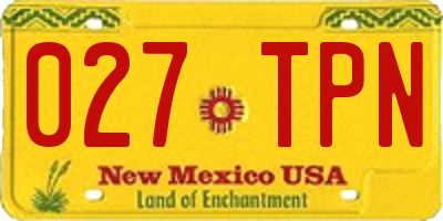 NM license plate 027TPN