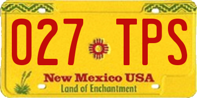 NM license plate 027TPS