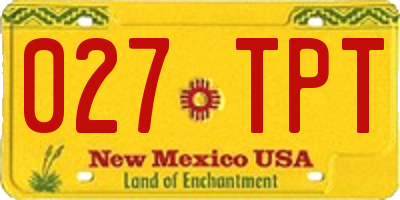NM license plate 027TPT