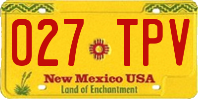 NM license plate 027TPV