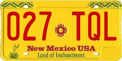NM license plate 027TQL