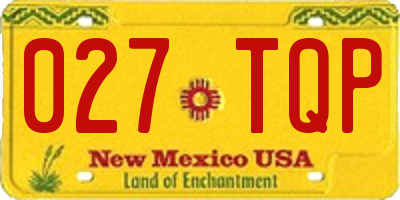 NM license plate 027TQP