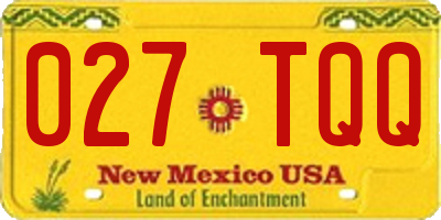 NM license plate 027TQQ