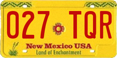 NM license plate 027TQR
