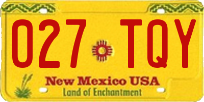 NM license plate 027TQY