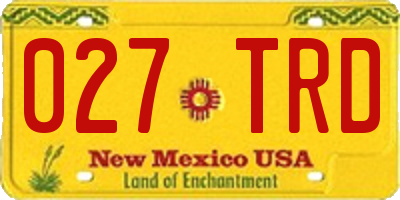NM license plate 027TRD