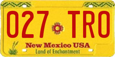 NM license plate 027TRO