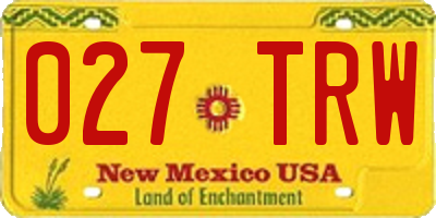 NM license plate 027TRW