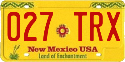 NM license plate 027TRX