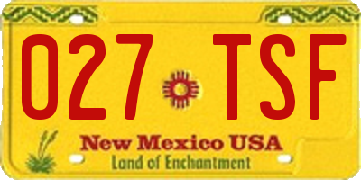 NM license plate 027TSF