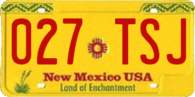 NM license plate 027TSJ