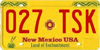 NM license plate 027TSK
