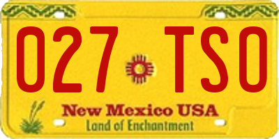 NM license plate 027TSO