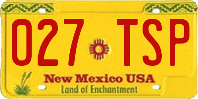 NM license plate 027TSP