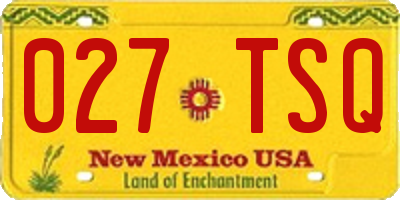 NM license plate 027TSQ