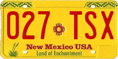 NM license plate 027TSX