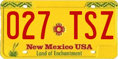 NM license plate 027TSZ