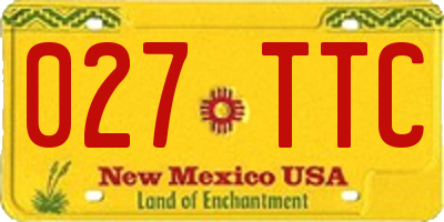 NM license plate 027TTC