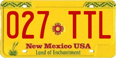 NM license plate 027TTL