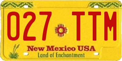 NM license plate 027TTM