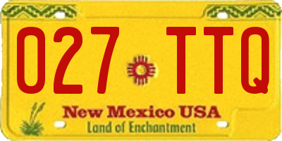 NM license plate 027TTQ