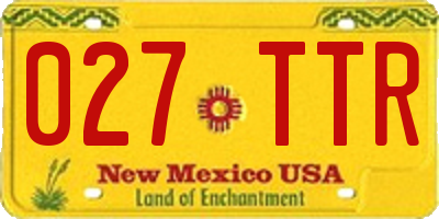 NM license plate 027TTR