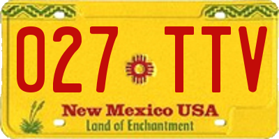 NM license plate 027TTV