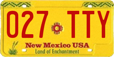 NM license plate 027TTY