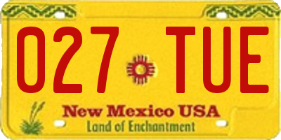 NM license plate 027TUE