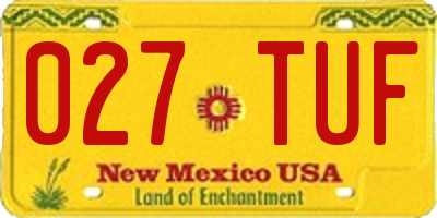 NM license plate 027TUF
