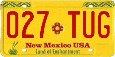 NM license plate 027TUG