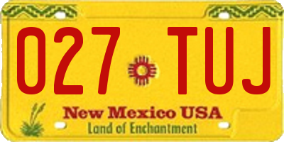NM license plate 027TUJ
