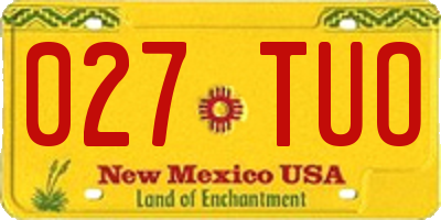 NM license plate 027TUO