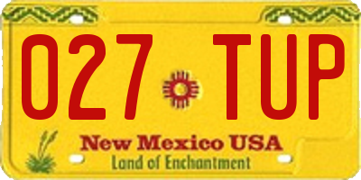 NM license plate 027TUP