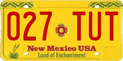 NM license plate 027TUT