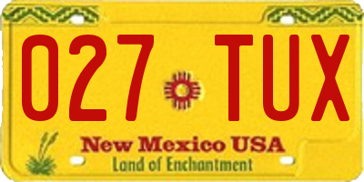 NM license plate 027TUX