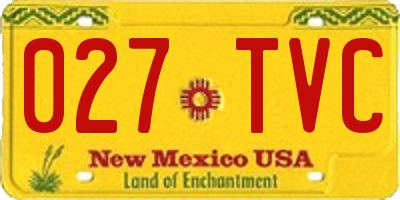 NM license plate 027TVC