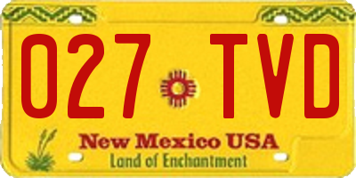 NM license plate 027TVD