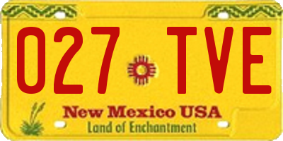 NM license plate 027TVE