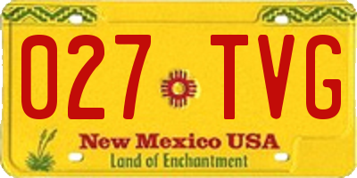 NM license plate 027TVG