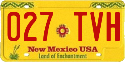 NM license plate 027TVH