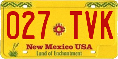 NM license plate 027TVK