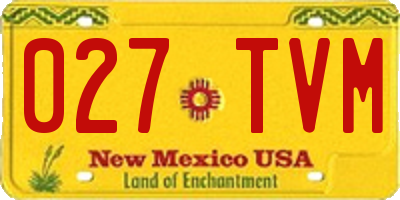 NM license plate 027TVM