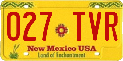 NM license plate 027TVR