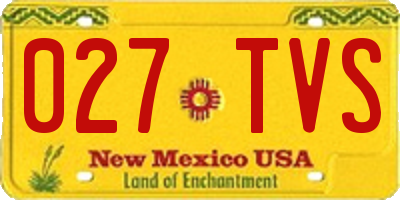 NM license plate 027TVS