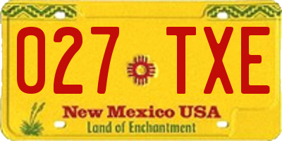 NM license plate 027TXE
