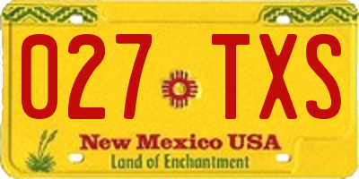 NM license plate 027TXS