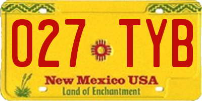 NM license plate 027TYB