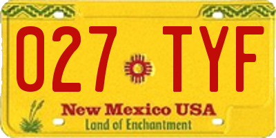 NM license plate 027TYF